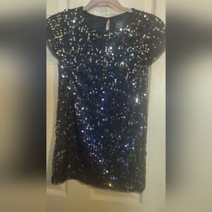 Sequin Short Sleeve Girls Dress Size 7-8